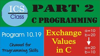 program 10.19 | ics class | part 2 | exchange two numbers in c | chaudhary m shafiq