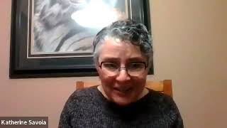Dr  Katherine Savoia, family physician in Northwest Calgary, speaks to AMA President Dr  Paul Parks