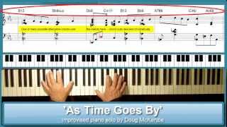 'As Time Goes By' - solo jazz piano tutorial chords