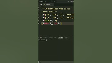 Concatenate two lists index-wise #pythontutorial #python #coding #techxcoders #programmingtutorial
