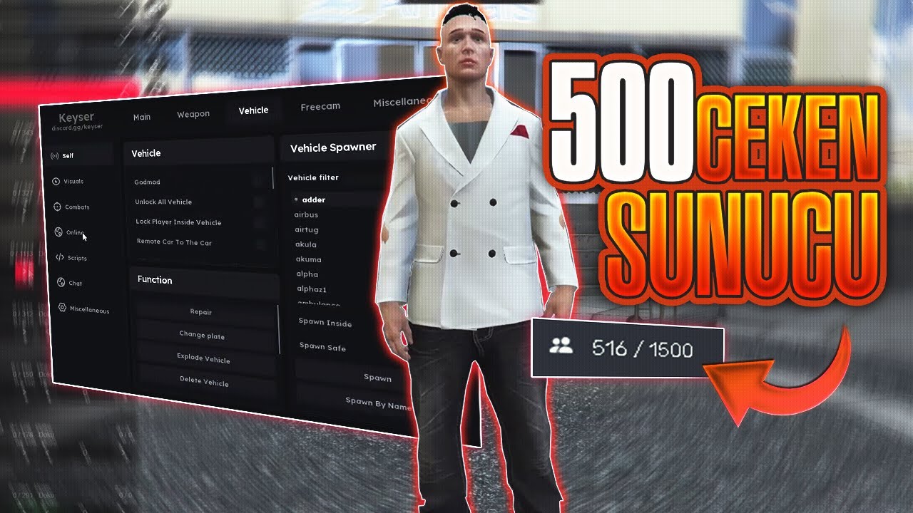 HİLE İLE 500 ÇEKEN SUNUCUNUN İÇİNDEN GEÇTİM  (Fivem Troll)