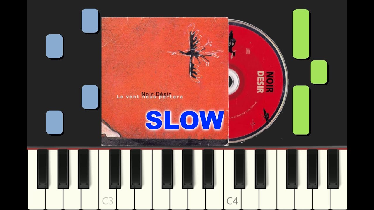 SLOW piano tutorial "LE VENT NOUS PORTERA" Noir Désir, 2001, avec