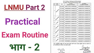 Lnmu part 2 practical exam routine