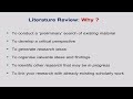 9. Literature Review: What Why How ?