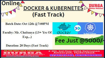DOCKER & KUBERNETES (Fast Track) Online Training @ DURGASOFT