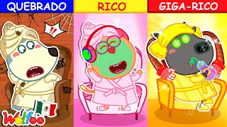 Rico vs Quebrado vs Giga Rico con Wolfoo y amigos! #2 | Historias Divertidas Para Niños