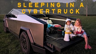 We Spent the Night in a CYBERTRUCK (with 4 People)