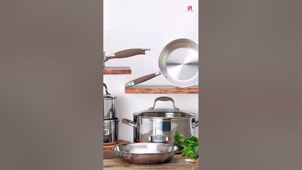 Goodful 12-Piece Classic Stainless Steel Cookware Set with Tri-Ply