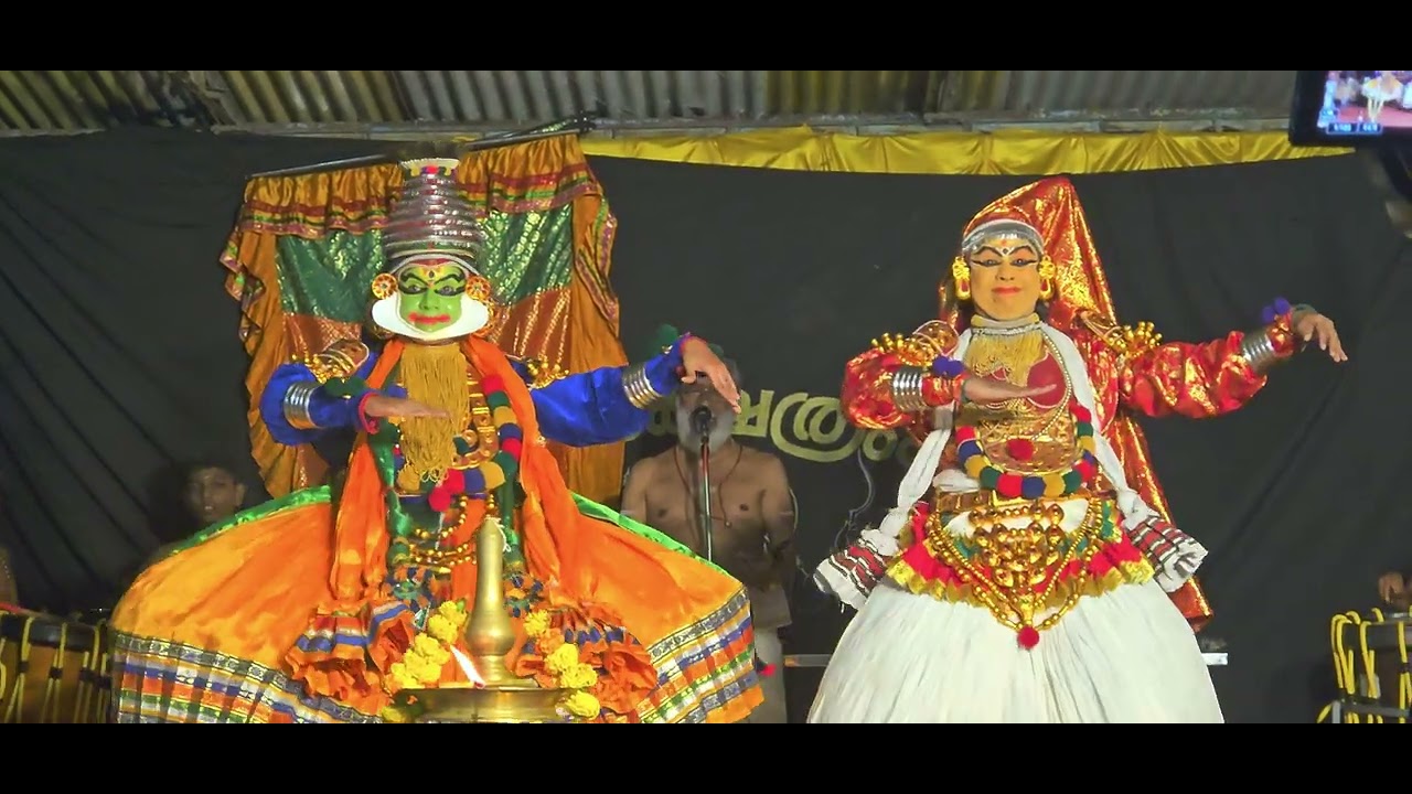 കഥകളി പുറപ്പാട് - എൻ്റെ ആദ്യ സ്ത്രീ വേഷം @ മാലുമേൽ ഭഗവതി ക്ഷേത്രം #kathakali #keralatourism #art