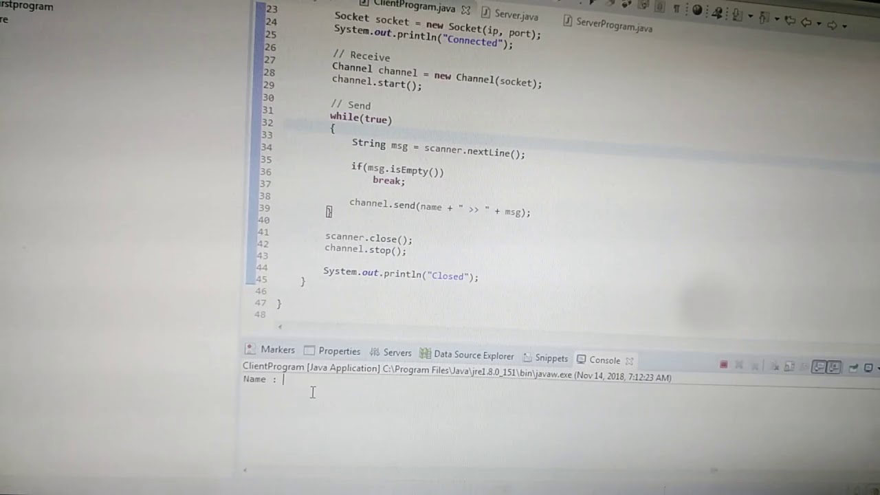 Client server chat application - YouTube