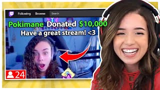 Donating $10,000 to Random Twitch Streamers! - Pokimane