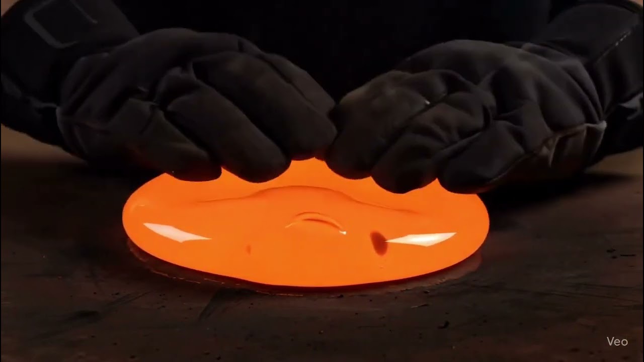 Satisfying Hot Glass Stretching: Watch Molten Material Bend and Glow
