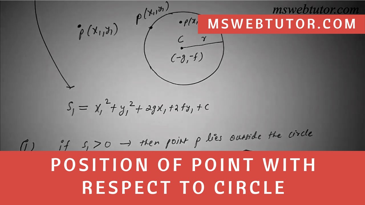 Position of Point with Respect to Circle in Hindi | mswebtutor.com