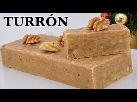 Turrón de nata y nueces - turrón nata nueces javier romero - turron casero nata nueces