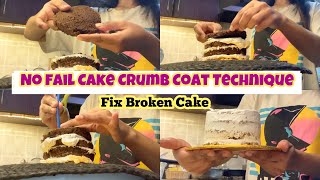 Easy Baking Tips | Crumb Coat Cake Techniques || fix broken Cake ✨