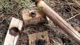 Hardwood bow drill kit. Confusing ember.