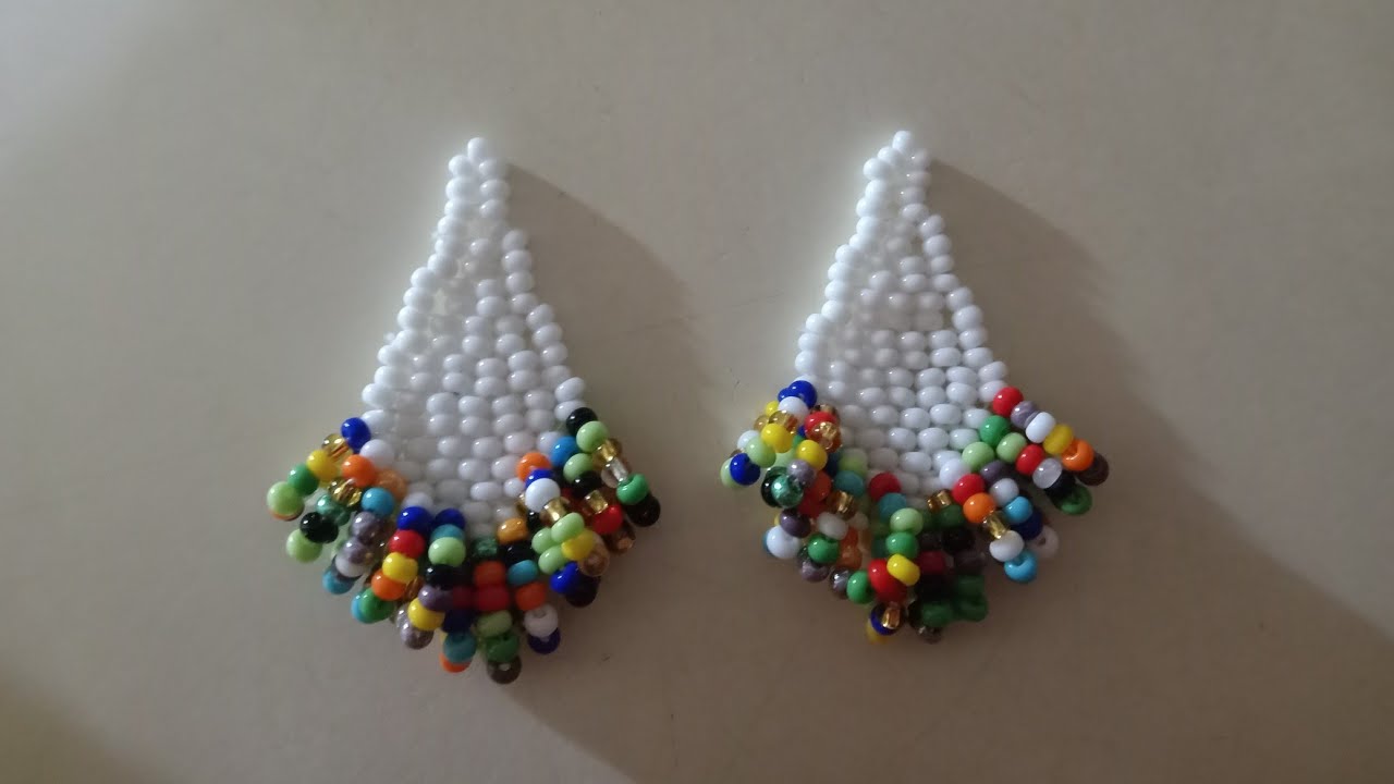 Beaded fringe earrings tutorial 