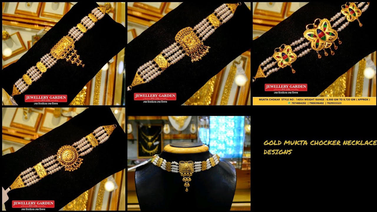 Latest Gold Mukta Chocker Necklace 
