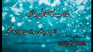 MA Islamic Study / Part 1 / Comparative Study and Religion / Most Important Guess Questions......
