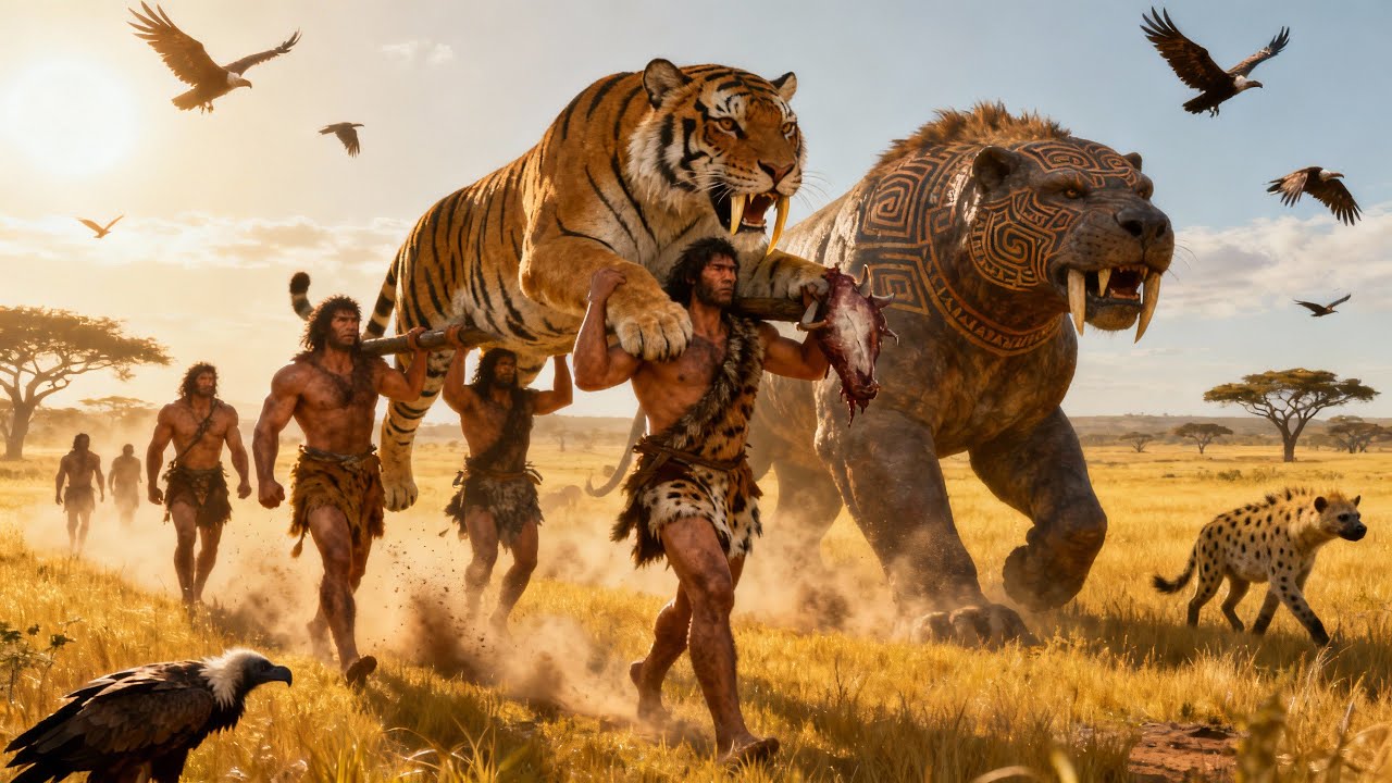 Homo Habilis vs Saber Toothed Predator – The Fight That Changed Humanity!