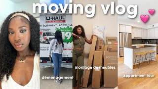 Moving Vlog 01: Moving, APARTMENT TOUR, Furniture Assembly, shopping etc.