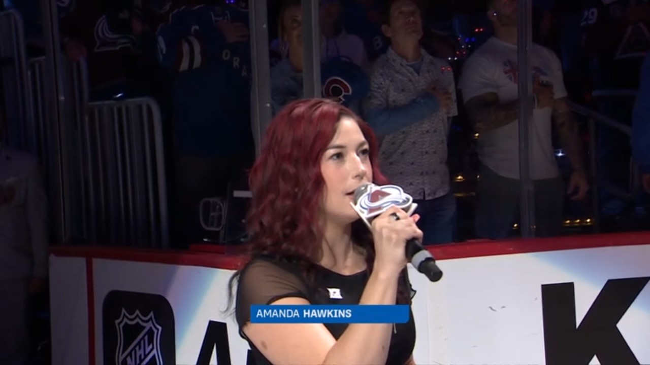 Amanda Hawkins Opens Game 1 Between the Colorado Avalanche and