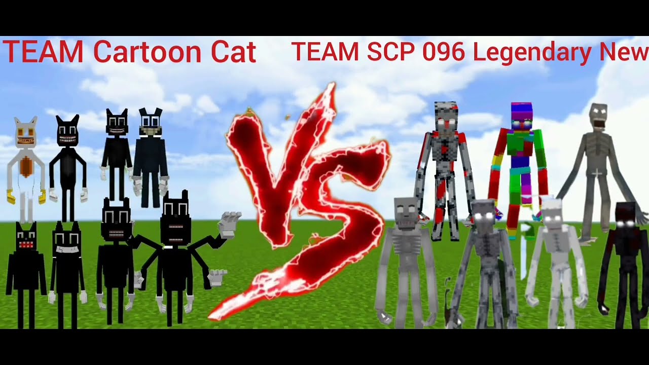TEAM Cartoon Cat vs TEAM SCP 096 Legendary New | Minecraft PE/BE Battle ...