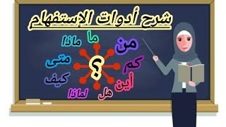 أدوات الإستفهام في اللغة العربية  بطريقة سهلة وبسيطة جدا