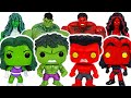 Marvel Funko pop Hulk and She-Hulk VS Red Hulk and Red She-Hulk battle! | DuDuPopTOY