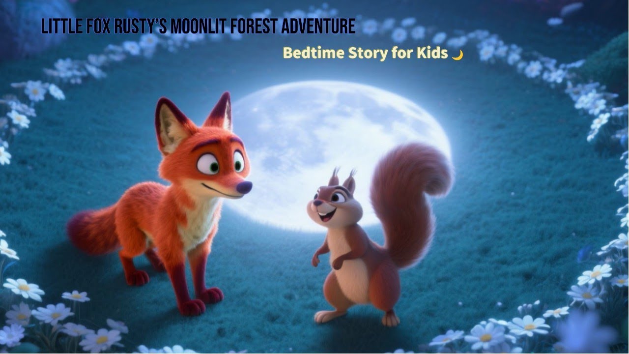 Little Fox Rusty’s Moonlit Forest Adventure | Bedtime Story for Kids 🌙
