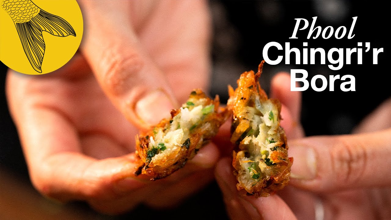 ⁣Phool Chingrir Bora—Tiny shrimp fritters—Bengali fried snack recipe