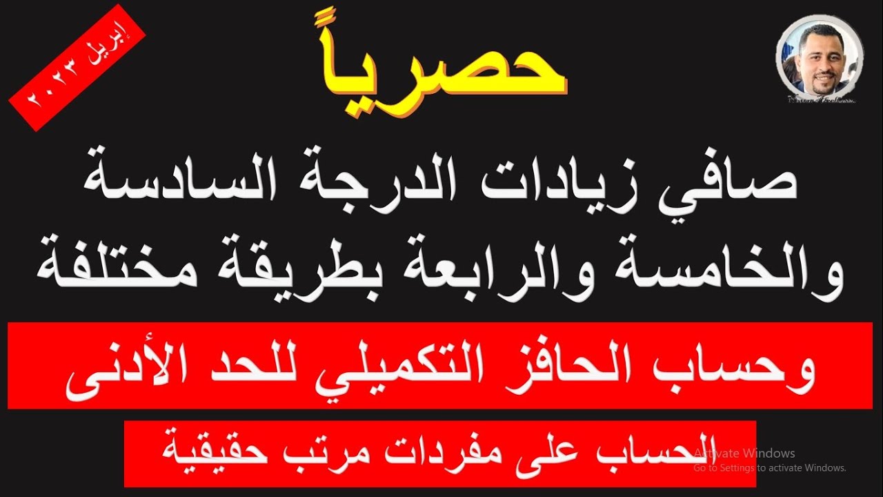 ⁣حساب صافي زيادات إبريل 2023 والحافز التكميلي للحد الأدنى للأجور لكل الموظفين على مفردات مرتب حقيقية