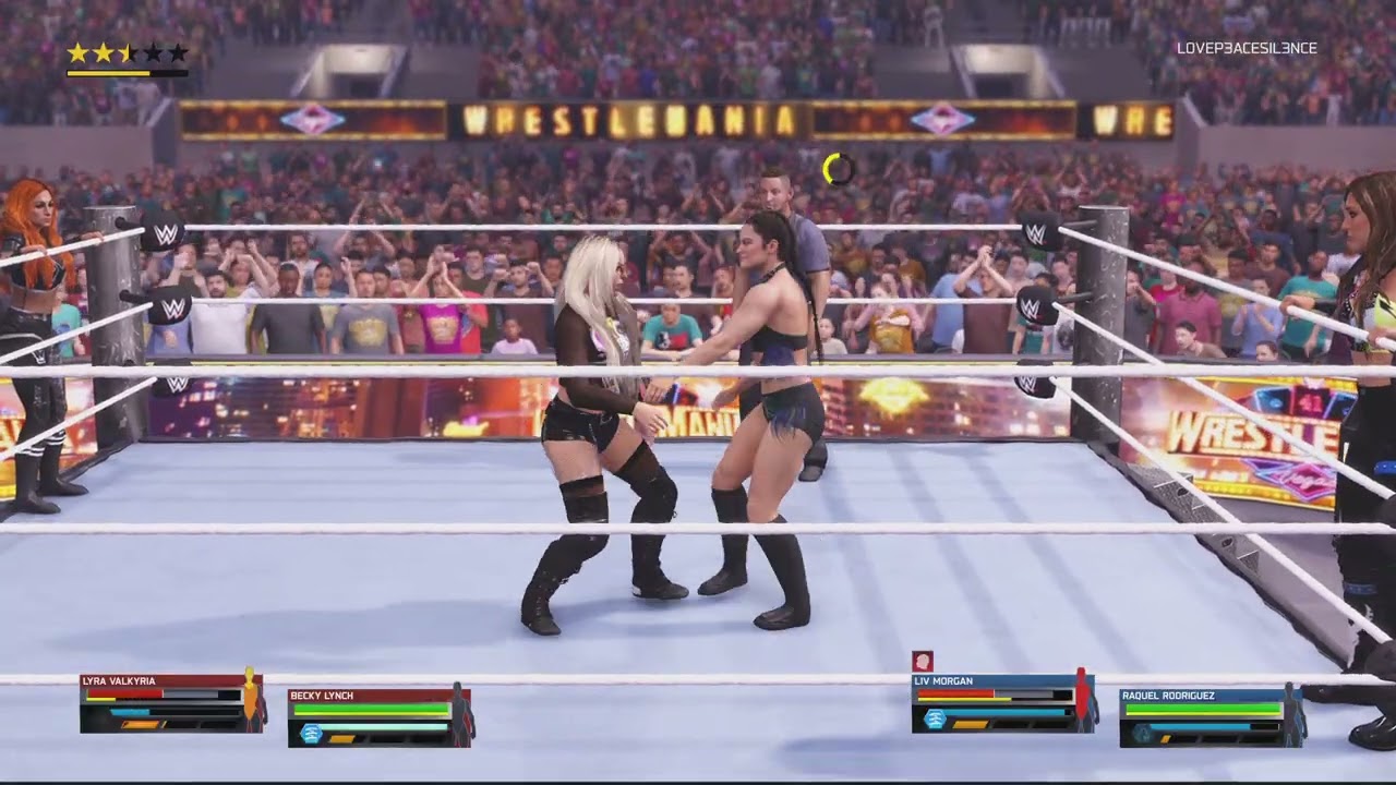 WWE 2K25_ WrestleMania 41 Becky Lynch & Lyra Valkyria vs. Liv Morgan & Raquel Rodriguez