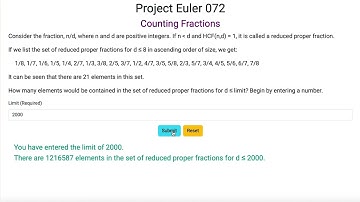 Project Euler 072 - Counting Fractions