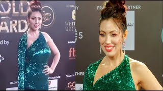 Munmun Dutta Aka Babita Iyer STUNNING Look In Green Gown At 12th Gold Awards 2019