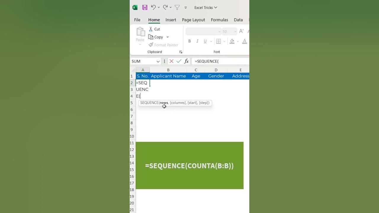 Excel Trick 36 How To Generate Automatic Serial Number In MS Excel excel-trick-36-how-to-generate-automatic-serial-number-in-ms-excel