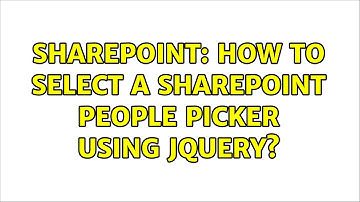 Sharepoint: How to select a SharePoint people picker using JQuery? (2 Solutions!!)