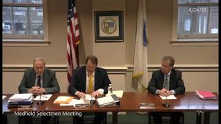 Medfield Selectmen (4-24-2018): Police Officer; Warrant Articles; Potential Election Date