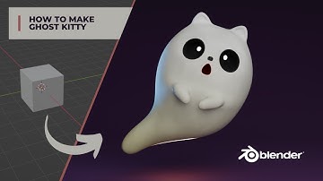 Creating a Cute Ghost Kitty in Blender – 3D Modeling & Procedural Shading Timelapse