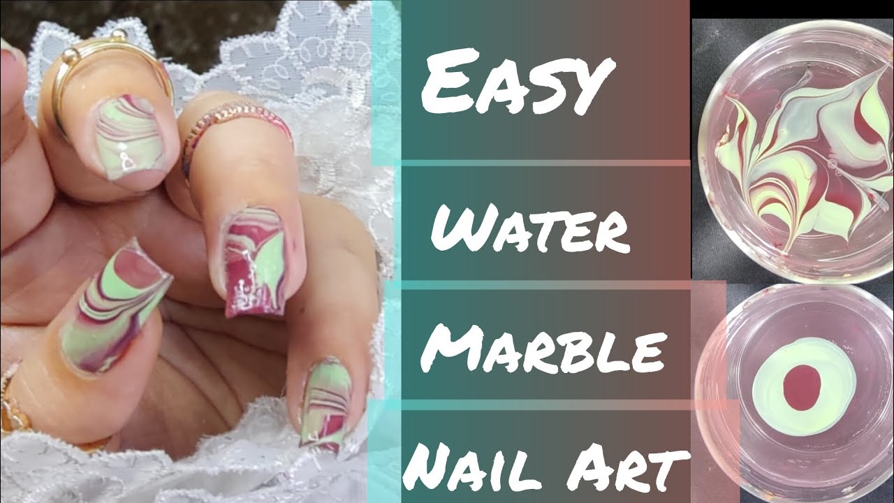 Water Marble Nail Art #1 | Easy water Marble nail art at home with sugar pop nail polish 💅