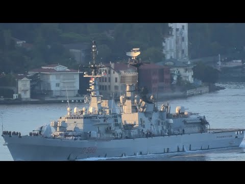 Italian Navy Durand de la Penne-class destroyer Luigi Durand de la Penne transits Istanbul strait