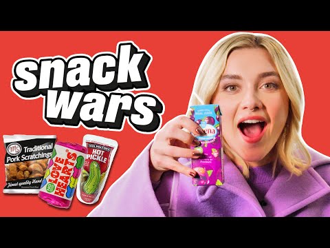 Florence Pugh Compares American x British Snacks | Snack Wars | Ladbible