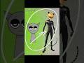 Grey #sprunki transformed into Cat Noir #miraculous #shorts #aiart