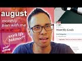 August Monthly Plan With Me 2023 (is work life balance possible?, goal setting, YouTube goals)