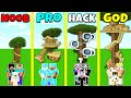 Minecraft Battle: NOOB vs PRO vs HACKER vs GOD: INSIDE TREE HOUSE BASE BUILD CHALLENGE / Animation