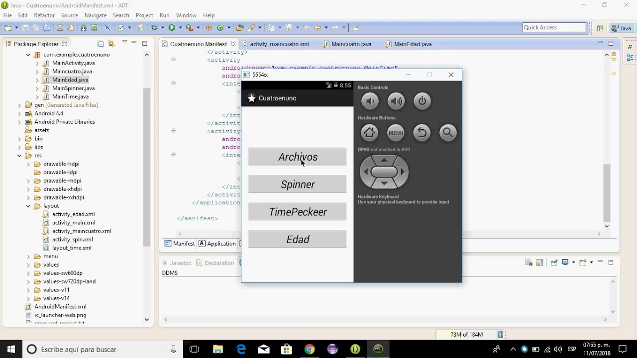 4en1 eclipse probando en el emulador - YouTube