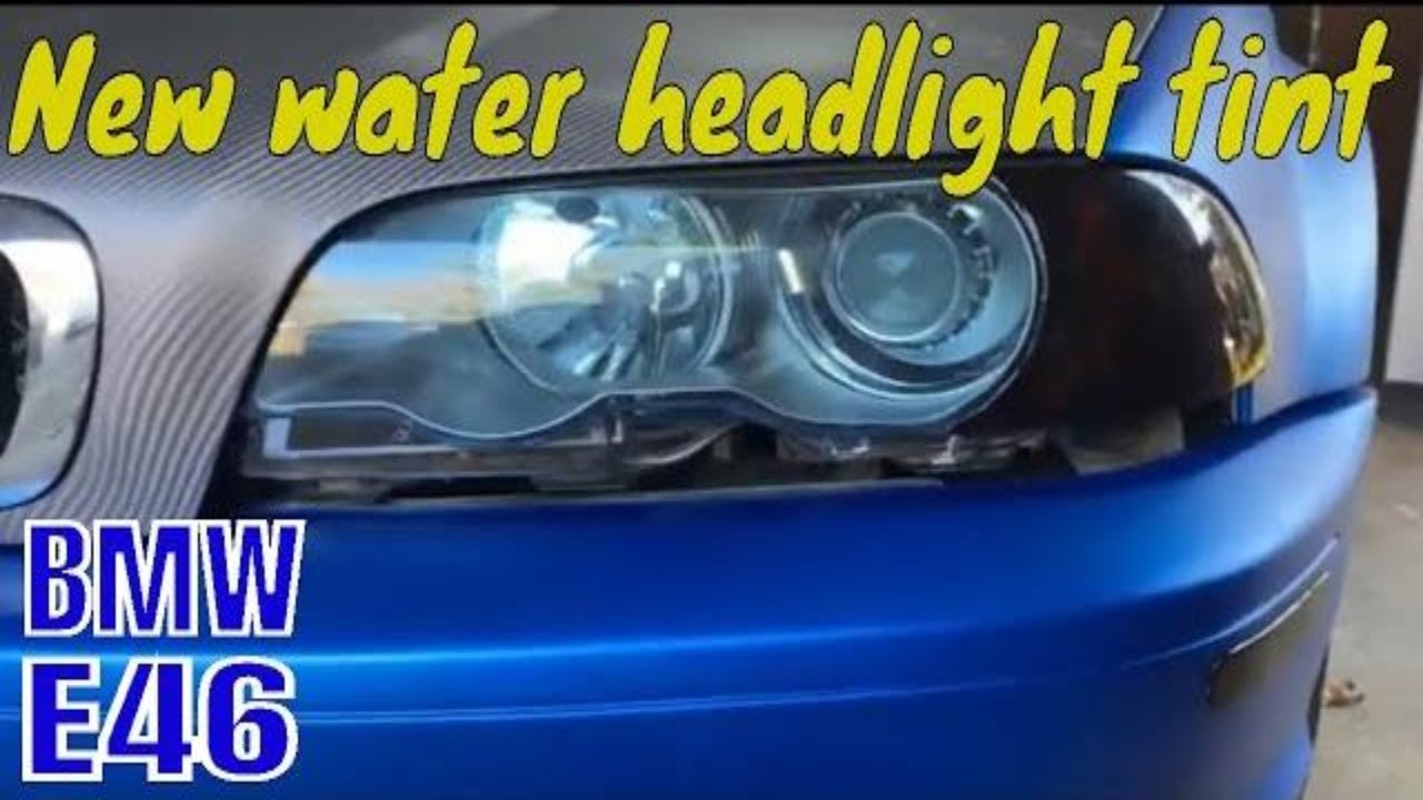 How to water film tint vinyl wrap headlights on BMW E46. Review new product. YouTube