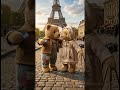 Part 1 | Teddy Couple Selfie in Paris | #teddybear #eiffeltower #shorts