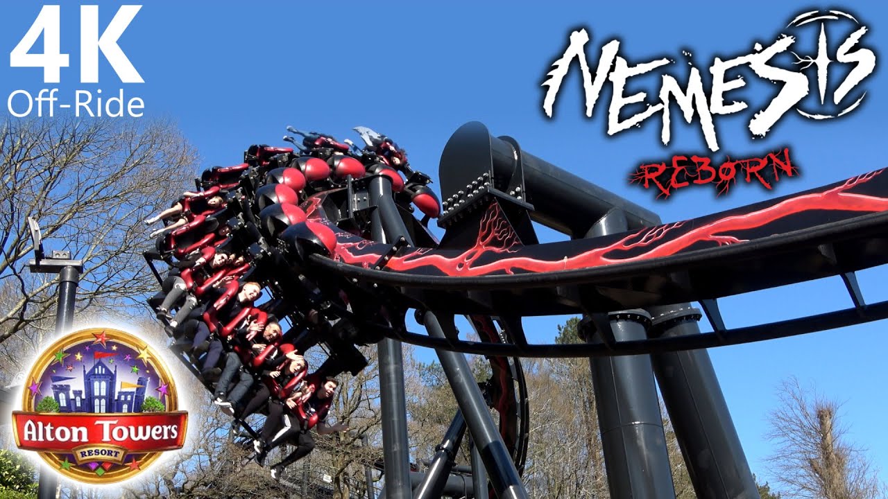 Nemesis Reborn - 4K Off-Ride - Alton Towers - B&M Inverted Coaster - Cinematic