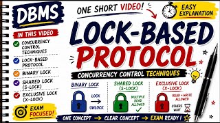 🔒 Lock-Based Protocol in DBMS | Binary, Shared & Exclusive Lock | One Shot | Easy Explanation